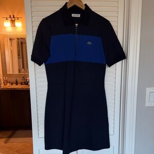 Lacoste Women's Black and Blue Mini Dress